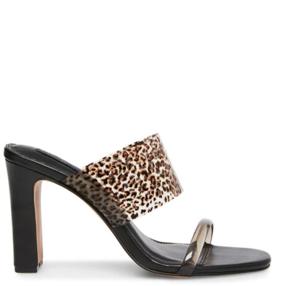 STEVEN by Steve Madden Leopard Vinyl Straps Heeled Sandals